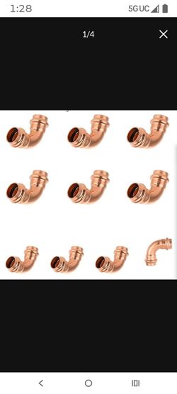 10 Pcs Copper Elbow Fittings, 3/4" × 3/4" Press Copper Fittings 90-Degree Elbow For Residential and Commercial  Plumbing.  New.