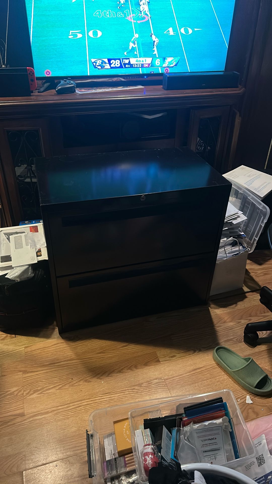 (2 Drawer) Large Black Filing Cabinet 