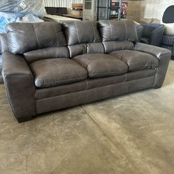 Brand New Espresso Faux Leather Sofa