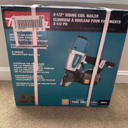 Makita 2-1/2", 15° Pneumatic Siding Coil Nailer (Tool-Only) BRAND NEW