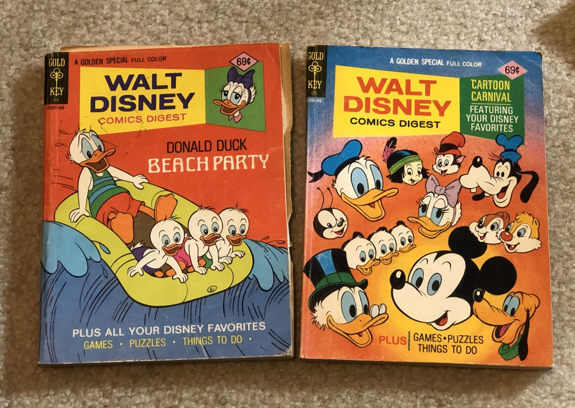 2 Vintage Comic Books Walt Disney 54 and 56