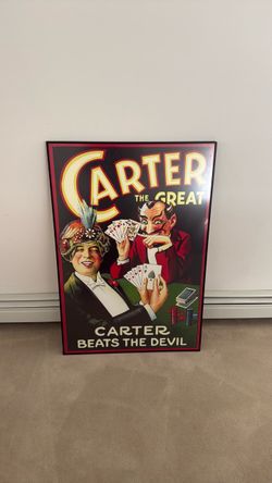 Carter the Great Beats the Devil Framed Poster