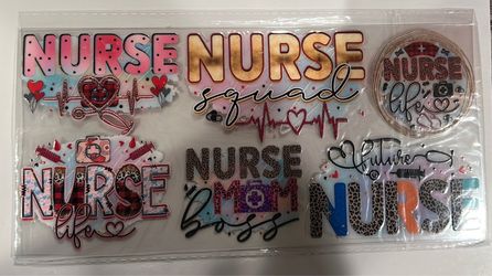 Nurse Themed Acrylic Embellishment Sticker Set