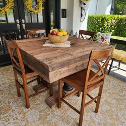 Rustic Pedestal Dining Table