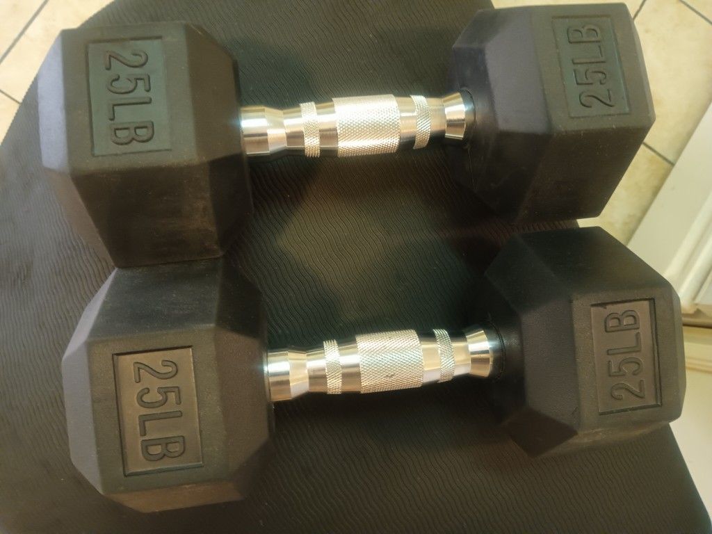 Set of 25 Lb Dumbbells