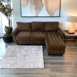 Brown Reversible Sectional Sofa Couch **ALL NYC DELIVERY**