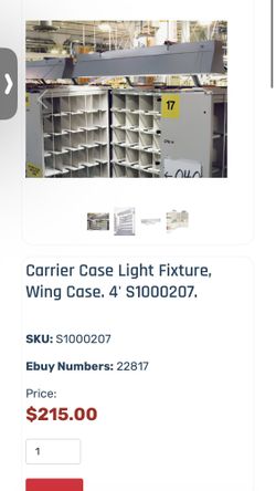 Carrier Case Light Fixture, Wing Case. 4' S1000207