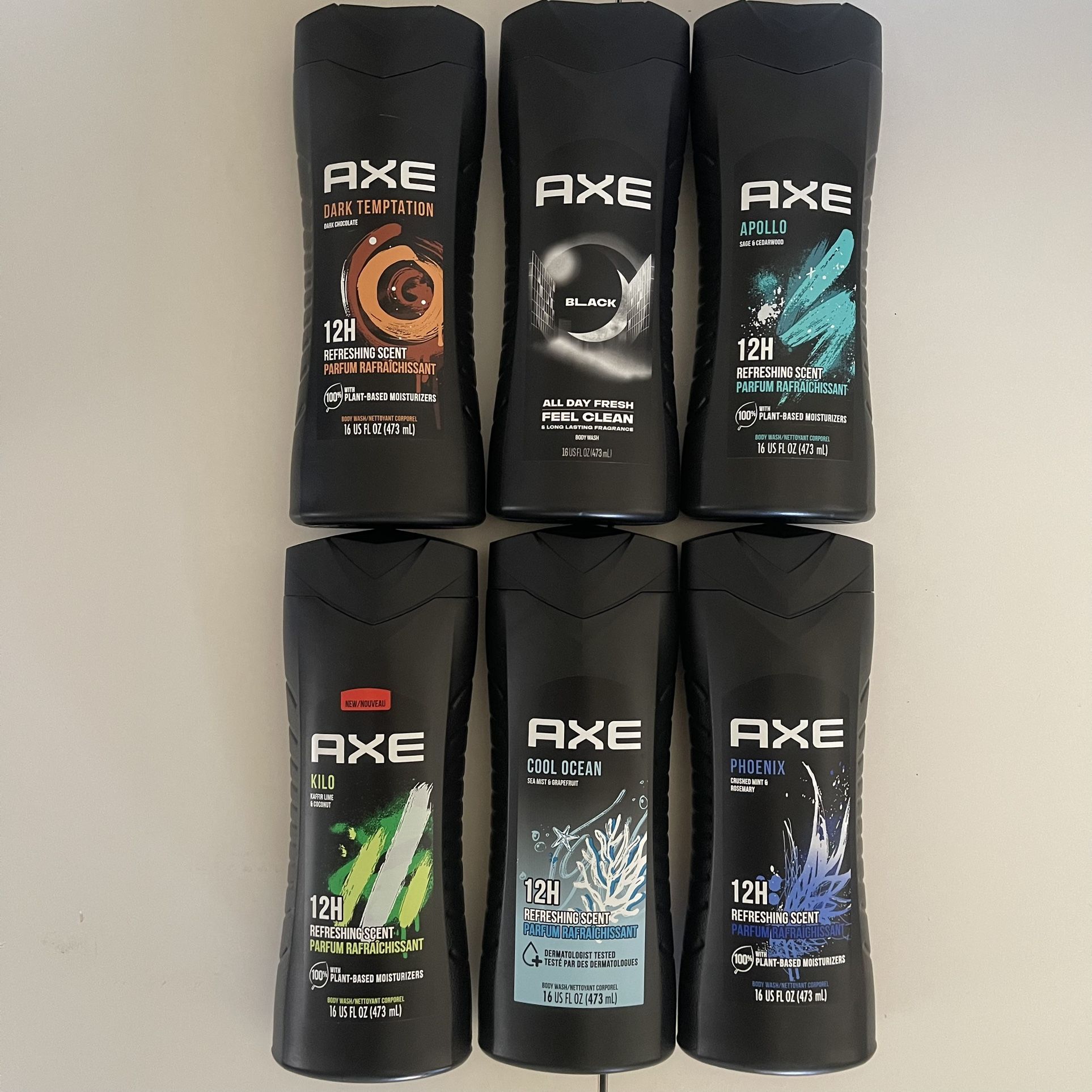 Axe Refreshing Long Lasting Men's Body Wash16 fl oz , (6) Bottles For $24