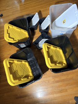 7 Assorted Storage Bins with Lids