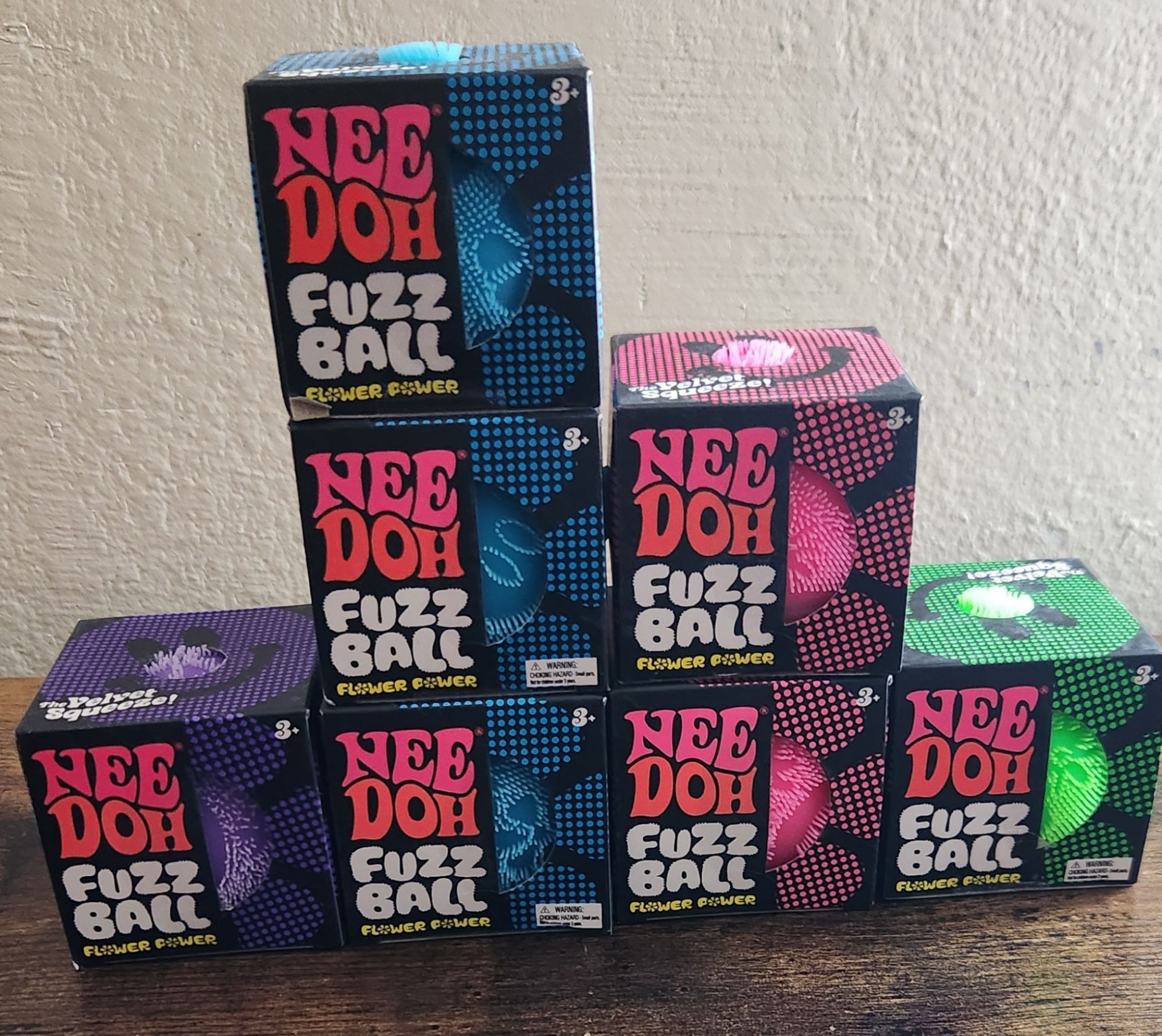 NeeDoh Flower Power Fuzz Ball Velvet Squish $20 ea. NEW