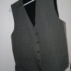 Calvin Klein Body Button Vest Men's Size M Black Grey Pockets