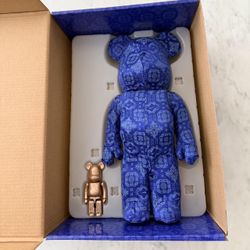 BEARBRICK x CLOT x NIKE 100%  400% set blue silk BEARBRICK