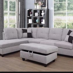 Sectional and ottoman