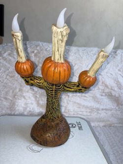 Tekky Toys Halloween Animated Ghost Pumpkin Candle Candelabra Motion Activated