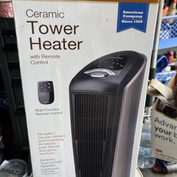 Lasko 23" 1500W Oscillating Ceramic Electric Tower Space Heater with Remote Control, 751320, Black