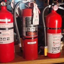 Three Fully Charged Residential & Commercial Dry Chemical ABC Classification Fire Extinguishers