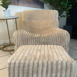 Memory Foam Bean Bag Chairs with Thickened Non-Slip Corduroy Cover,Lazy Floor Sofa, CAMEL