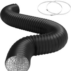 12” Flexible Aluminum Duct 4 Layer Heavy Duty Protection, 8 Feet Ventilation Hose 