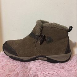 Easy Spirit Ankle Boots Explore 24 Eppie Brown Leather Faux Fur Women’s 8M