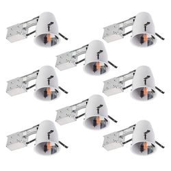 0285: New 4 Inch Remodel Recessed Lighting Housing, IC Rated Air Tight Ceiling Can with J-Box, TP24 Connector and E26 Socket, UL-Listed Easy Install, 