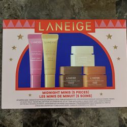 Laneige Midnight Minis 5-Piece Lip Care Set Glowy Balm & Sleeping Mask New