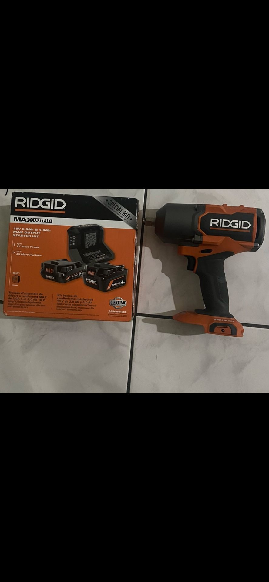 Ridgid 1/2 Impact Wrench And Battery Charger Kit