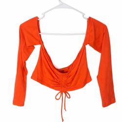 Orange Cut-Out Crop Top