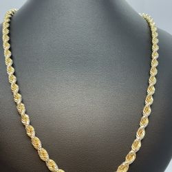 ✨NEW DESIGN ✨14 K Gold Two Tone Rope Chain. New.
