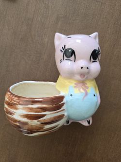 Cute Vintage Pig Planter