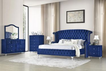 4 PC BEDROOM SET NEW IN BOX (MATTRESS AND CHEST SOLD SEPARATELY)
