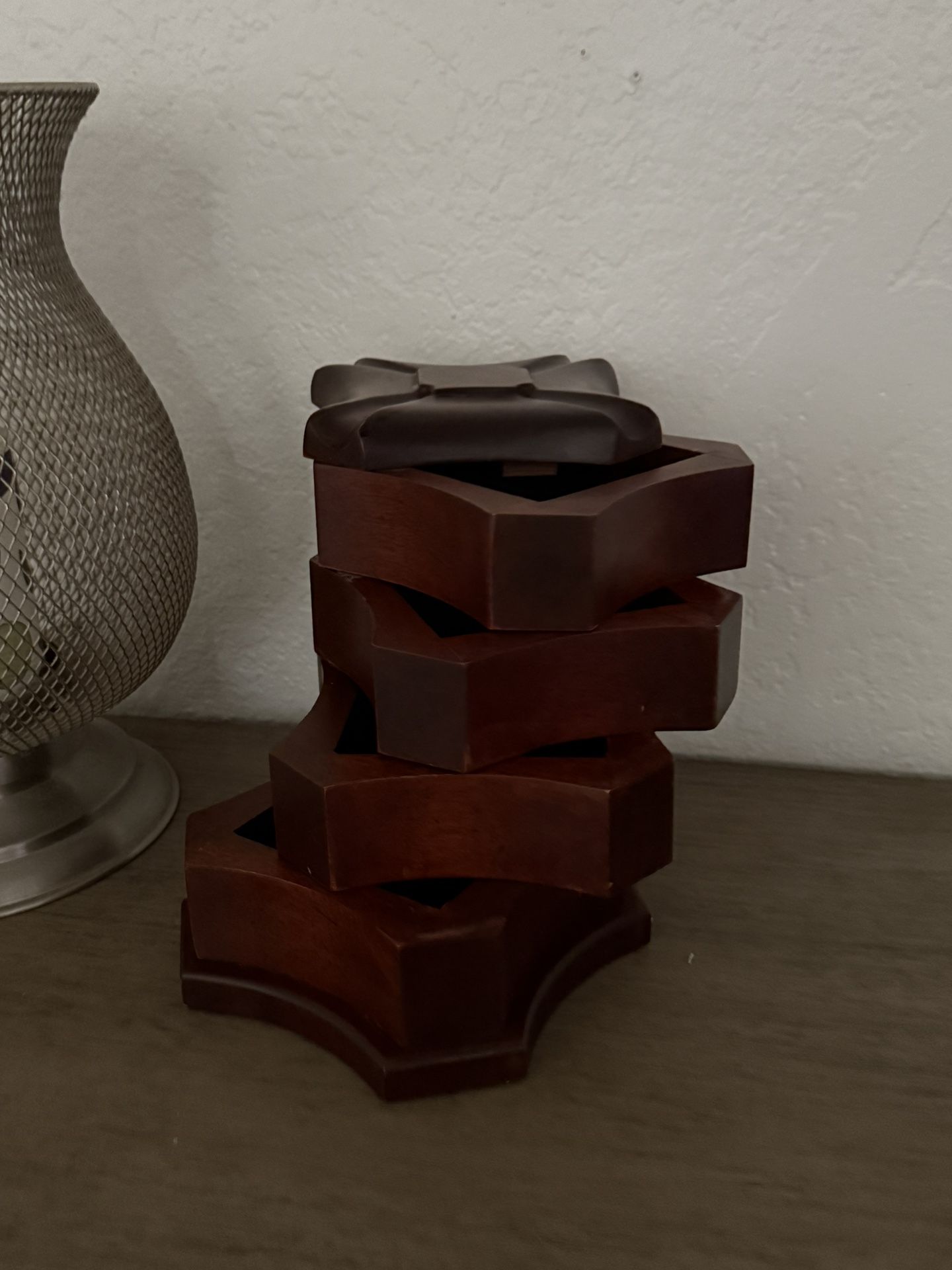 Vintage Bombay Company 4 Tier Stacked Swivel Jewelry Trinket Box
