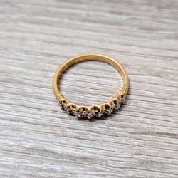 14k Gold Plated Band Ring  Sz 7 To 7.5