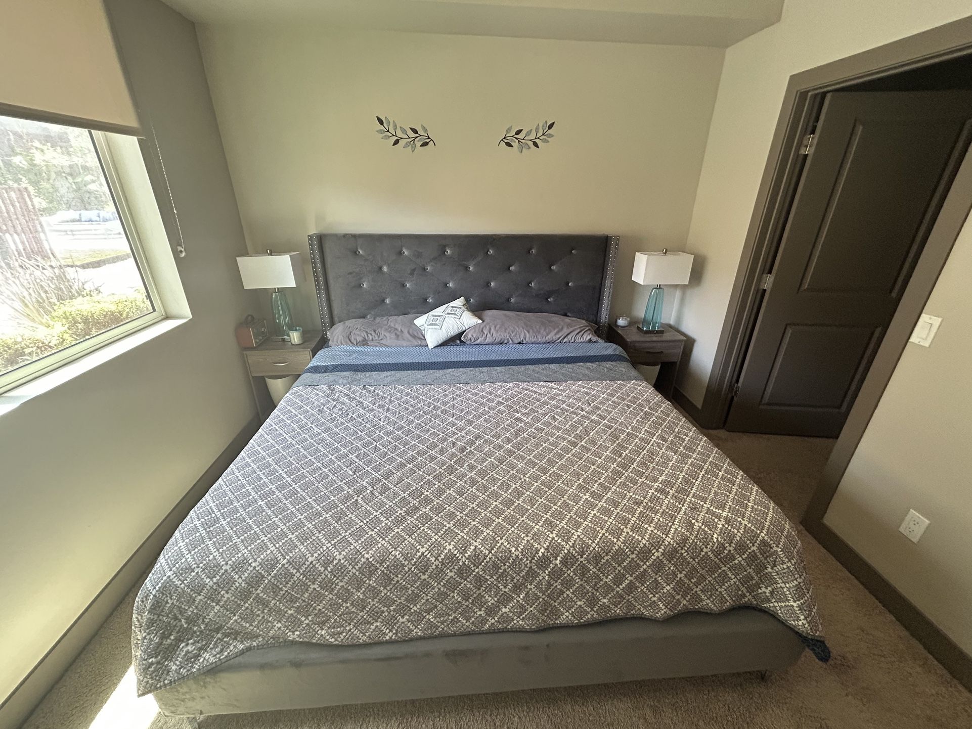 Bedroom Set: King Size Bed & Night Stands