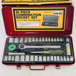 Combination Socket Set (40 pcs) 3/8” & 1/4” Drive SAE & Metric #875