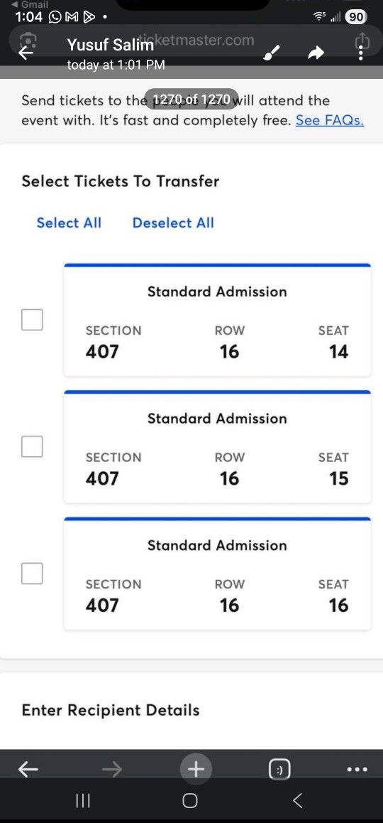 3 Tickets For Wizard Of Oz At The Sphere, Las Vegas