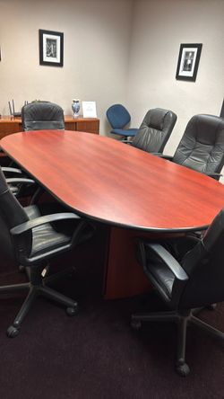 Cherry Wood Oval Conference Table