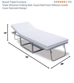 Like new 2x Ottoman Folding Guest Sleeper w/ Custom Leather cover