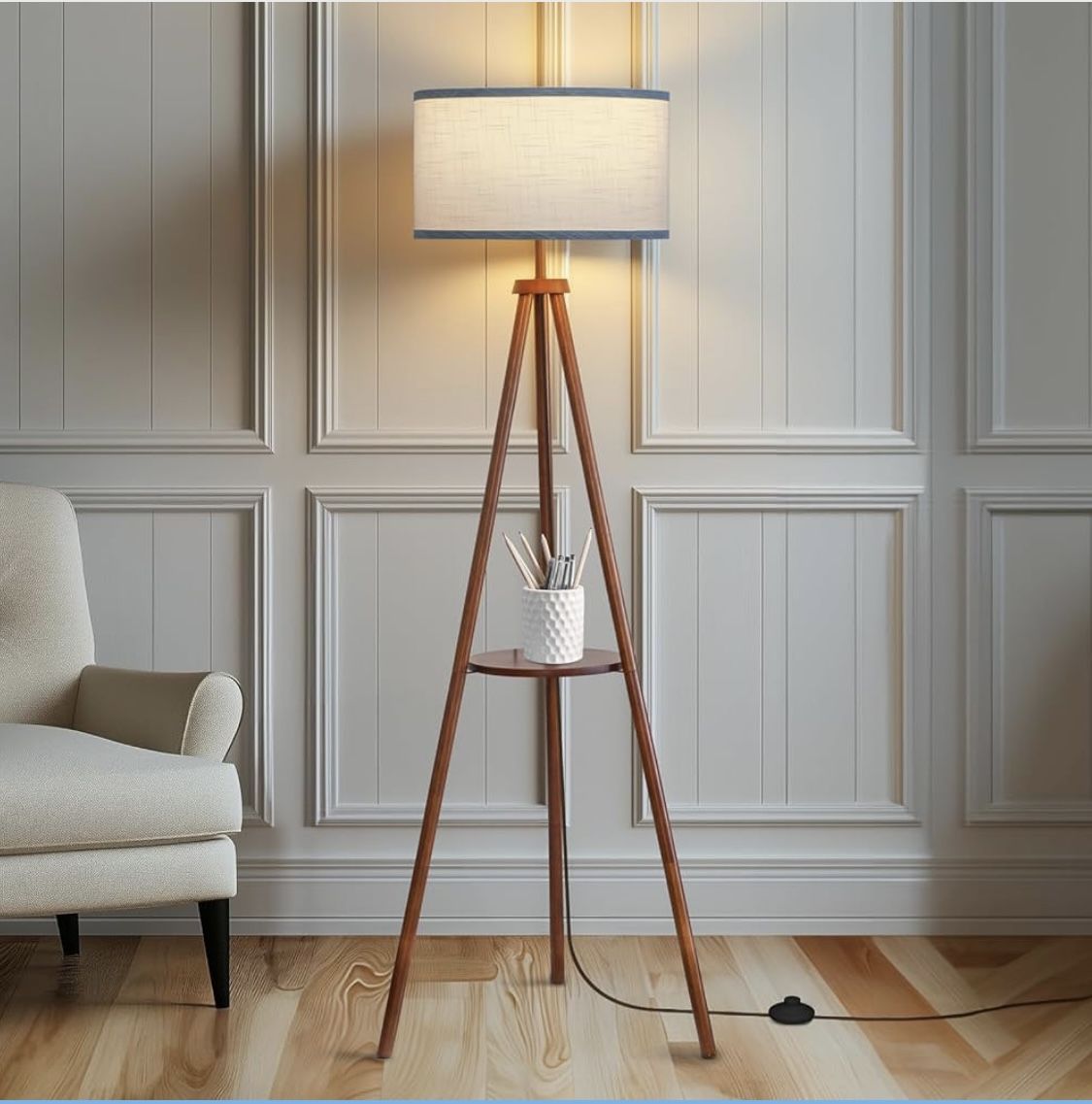 Modern Standing Lamp with Shelf