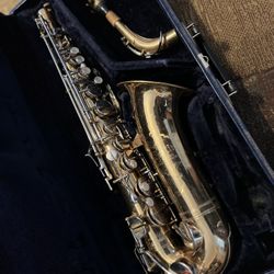 Vintage Saxophone With Case 