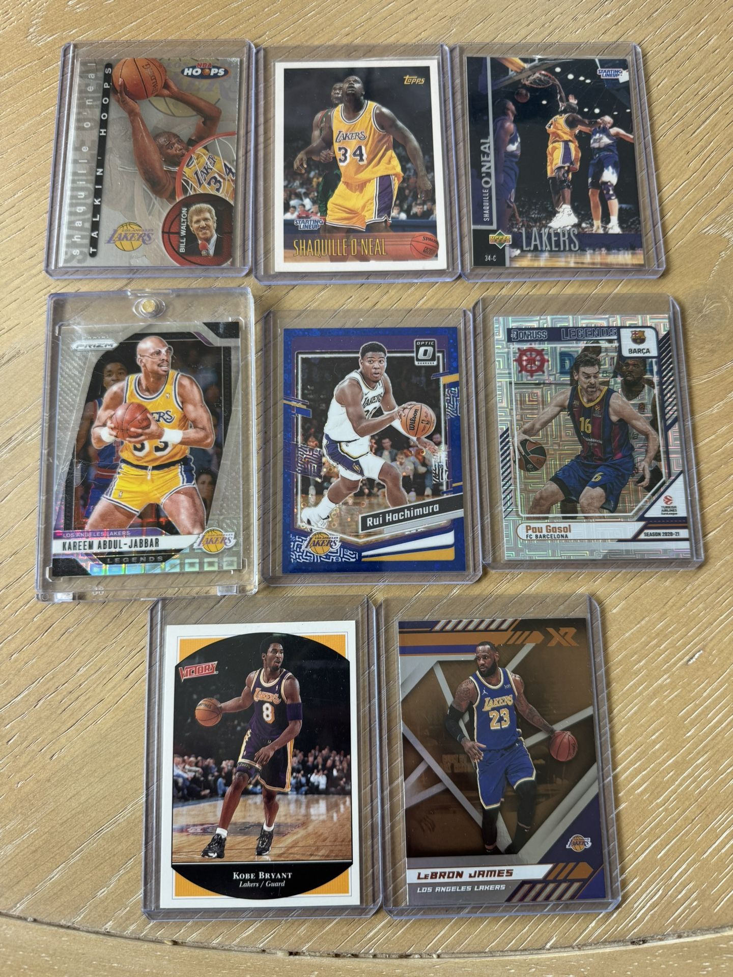 Lakers 8 Card Lot Kobe Shaq Kareem LeBron Gasol