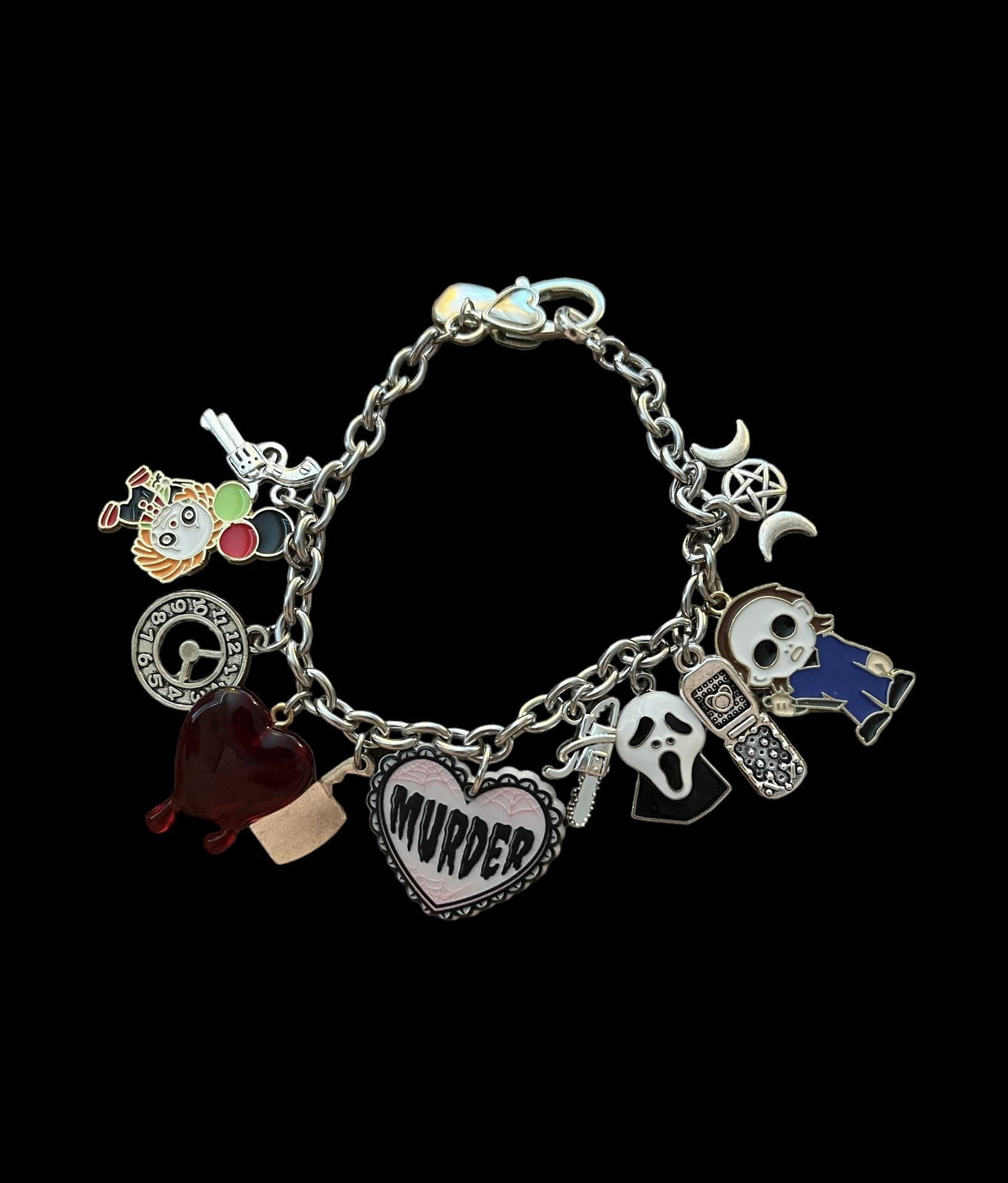 Faces Of Horror Movies Charm Bracelet - Handmade!
