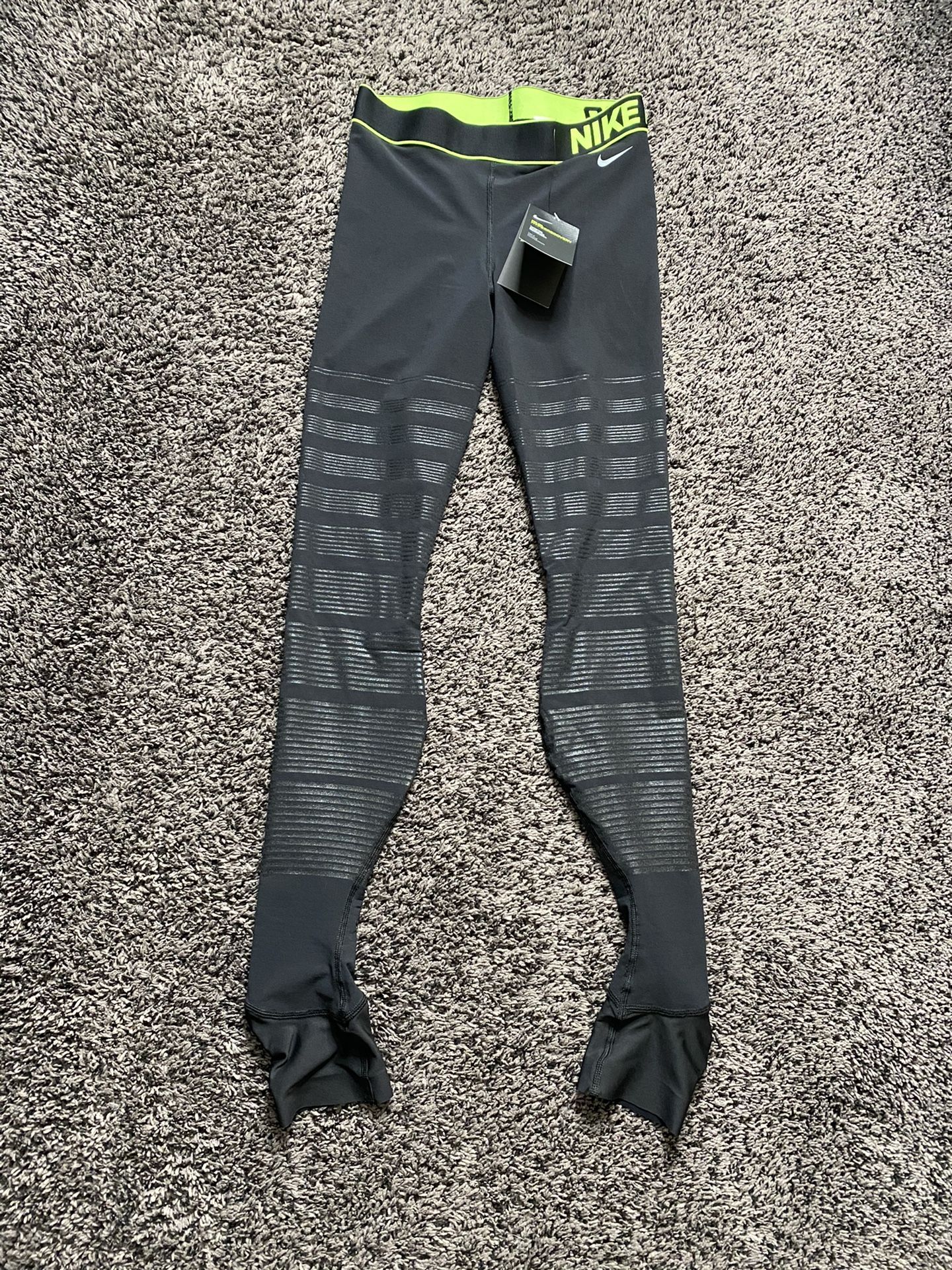 Nike Pro HyperRecovery Soccer Tights Black/Volt 925288 010 Women's