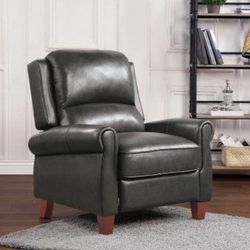 New Olivia Pushback Leather Recliner - Blue 