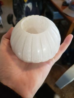 Selenite candle holder