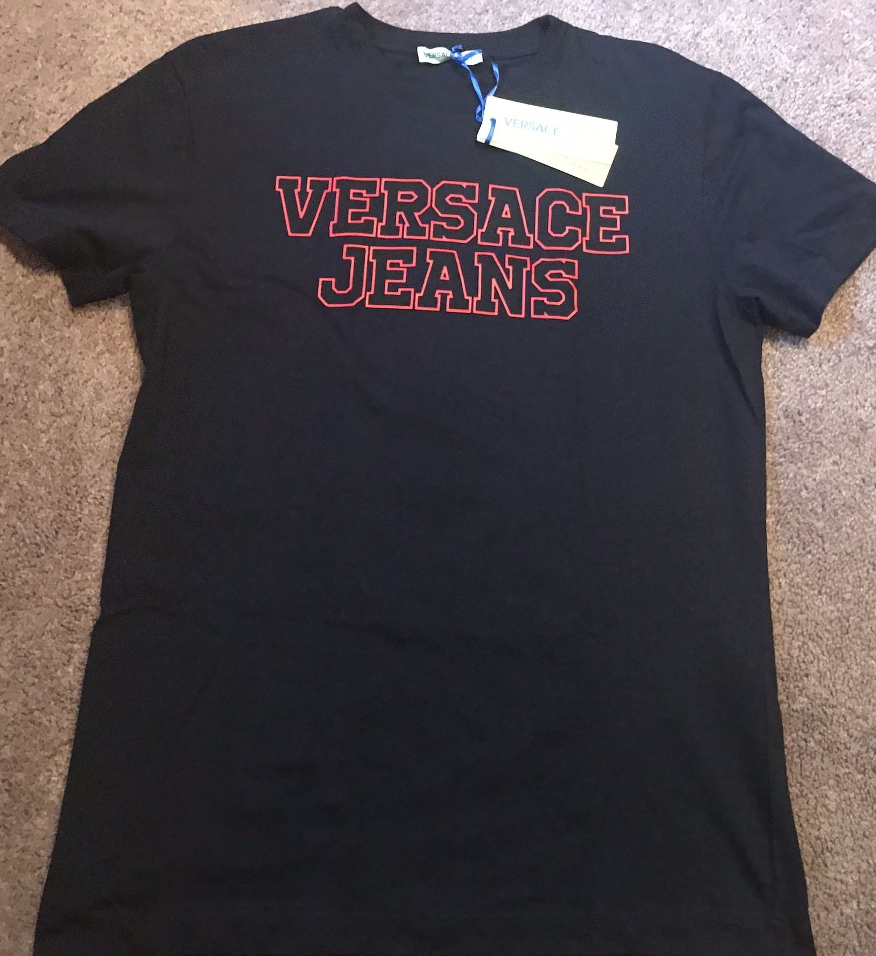 Versace Jeans Logo Graphic T-Shirt Tee Black Mens Size Small