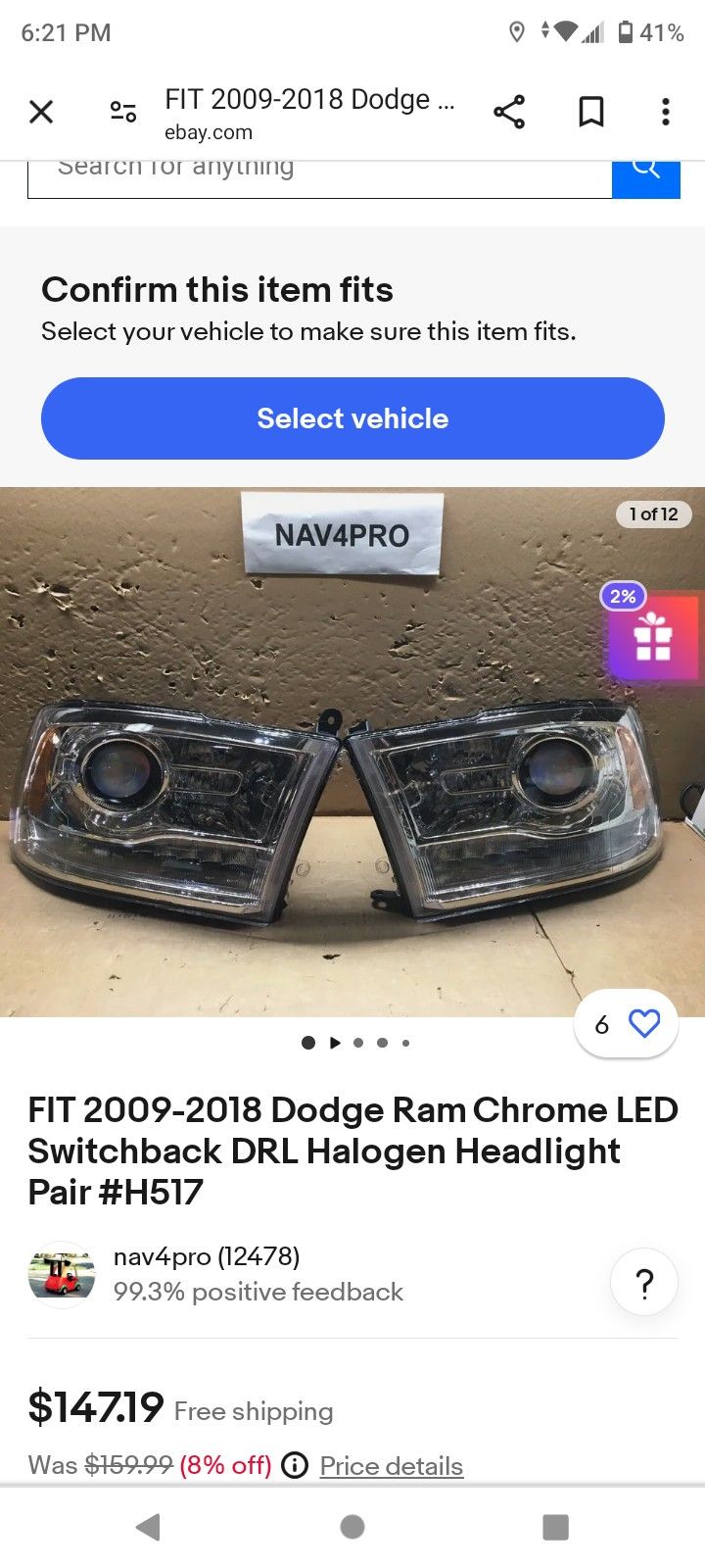 RAM 1500 Headlights Off Of 2013 And a set of projector Style Headlights Also For 2013-2018 RAM 1500 