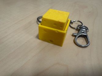 3D Printed Cheese Block Keychain clicker