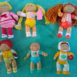 Cabbage Patch Poseable Mini Doll Figurine Toys (1980s Vintage)