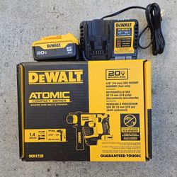Dewalt 20v Atomic  Sds Rotary Hammer Drill Brushless Set Includes Battery 5.0 And Charger Brand New 