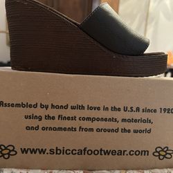Sbicca Naomi Brown Wedge Sandal 8